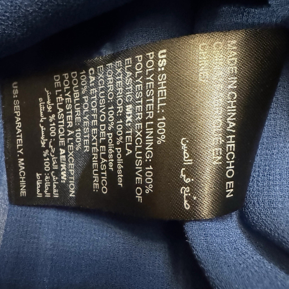 New WHITE HOUSE BLACK MARKET Blue Striped Surplus Shirt Size:M Wrap Blouse - Picture 13 of 13